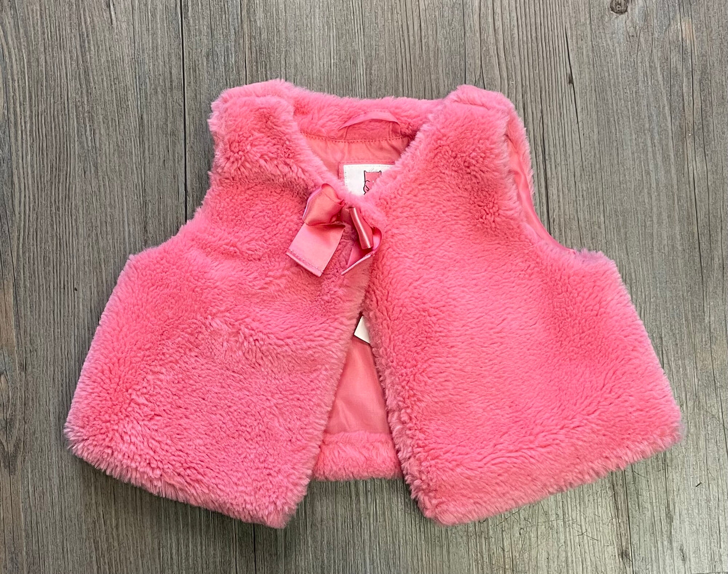 Coral  Gymboree Fuzzy Vest, 12-24M