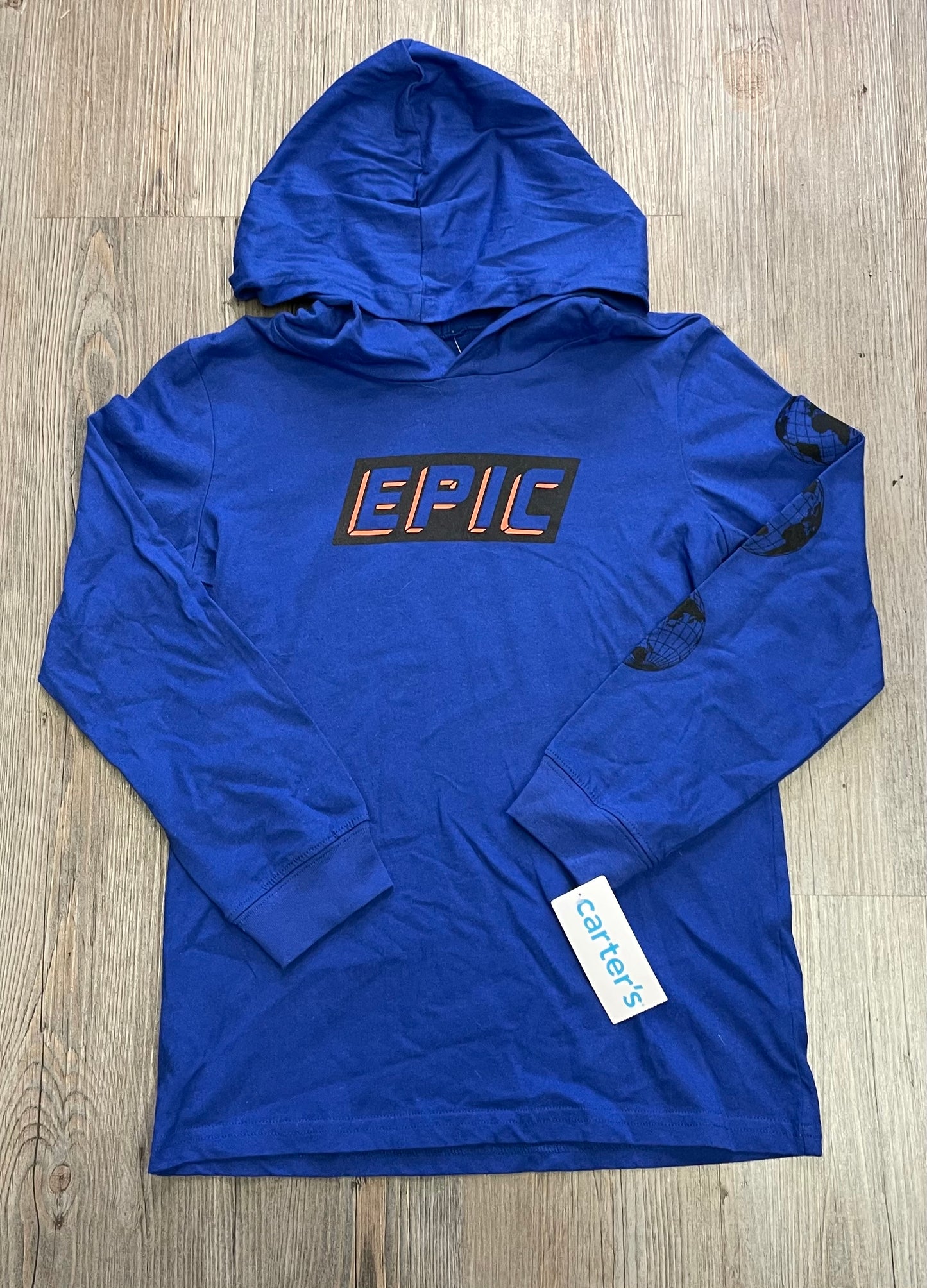 Blue  Carters Hooded LS, 8Y