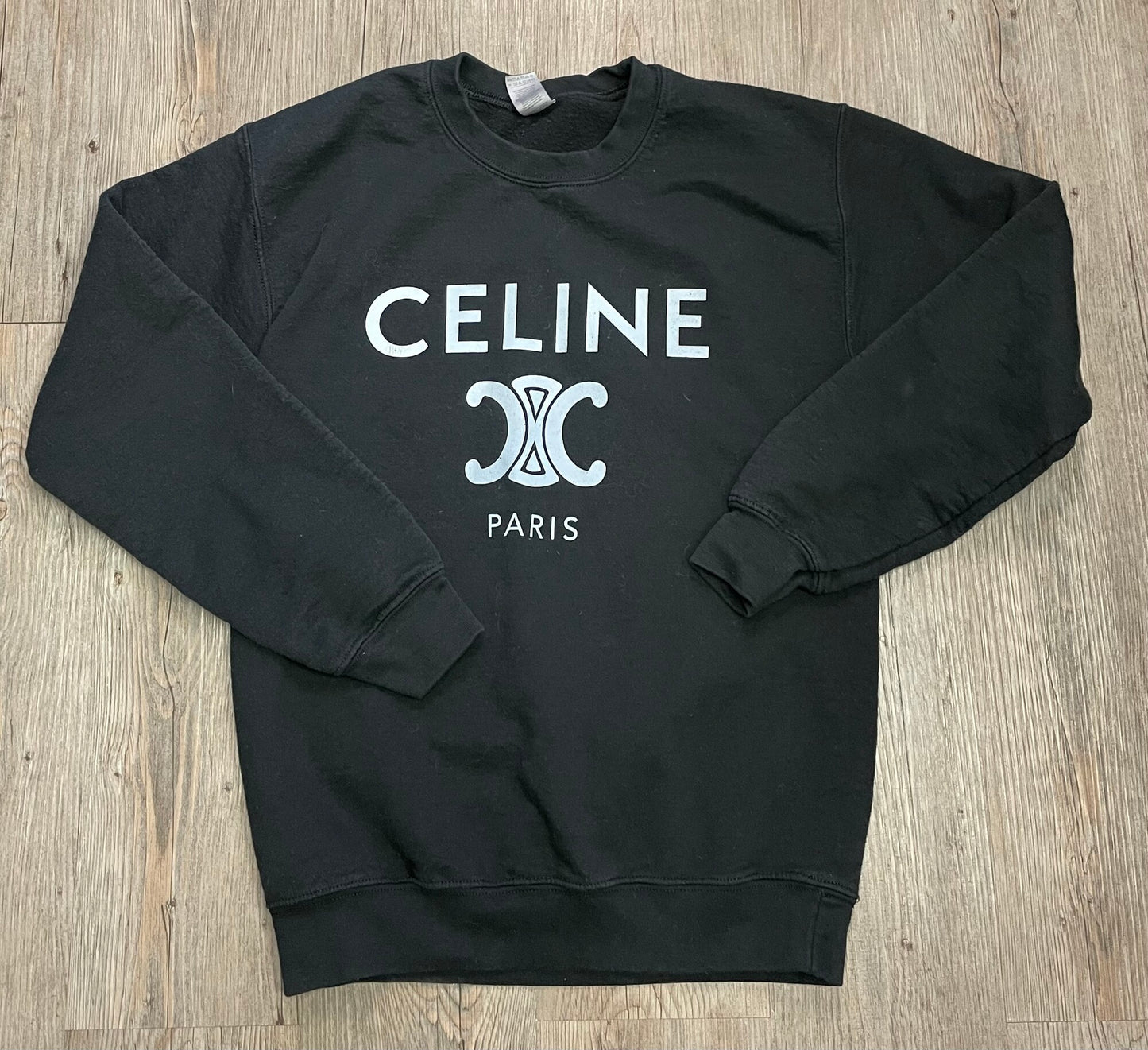 Black  Celine Sweatshirt Logo, 12Y+