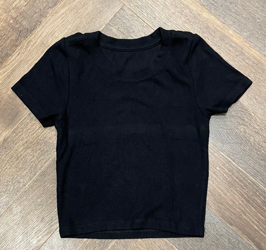 Black  Katie J NYC Ribbed Tee, 10Y
