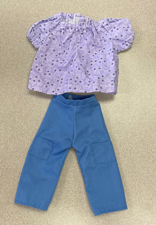 Blue/pur  OG Doll Clothing Set, 2pc