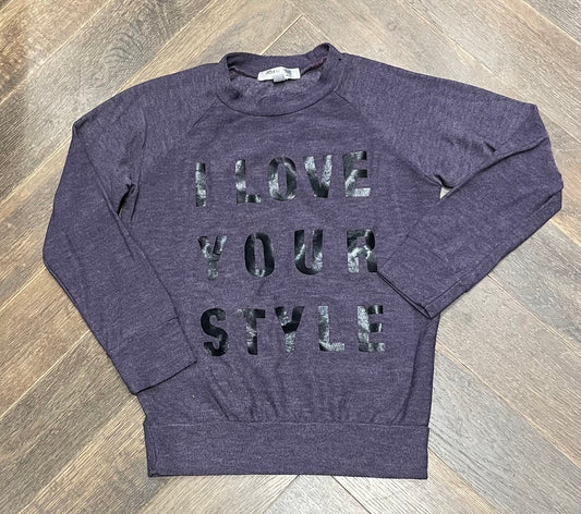 Purple  Joah Love Sweatshirt, 5Y