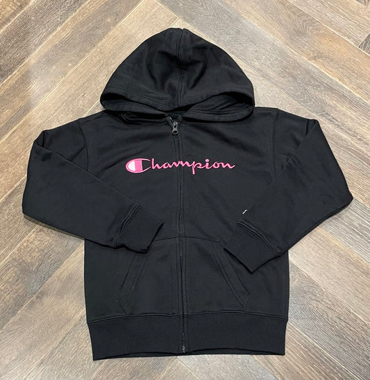 Black  Champion Zip Hoodie, 7-8Y