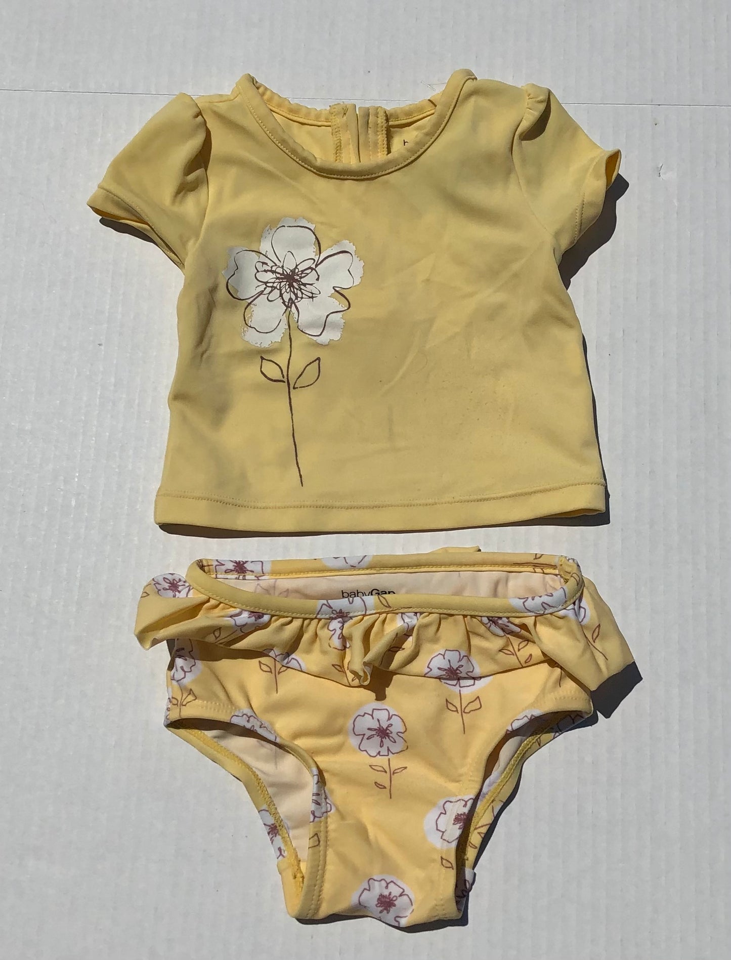 Yellow  Baby Gap 2pcs Bathing Sui, 6-12M
