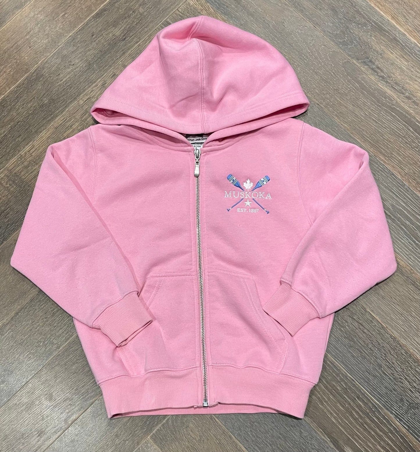 Pink  Wild Palms Zip Hoodie, 7-8Y