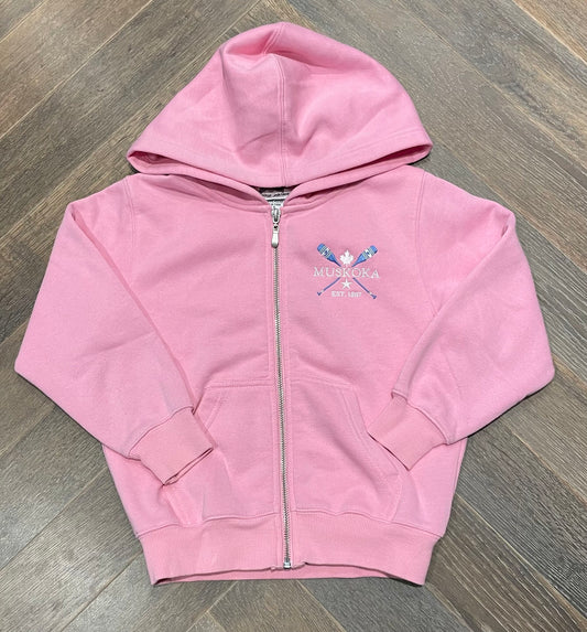 Pink  Wild Palms Zip Hoodie, 7-8Y