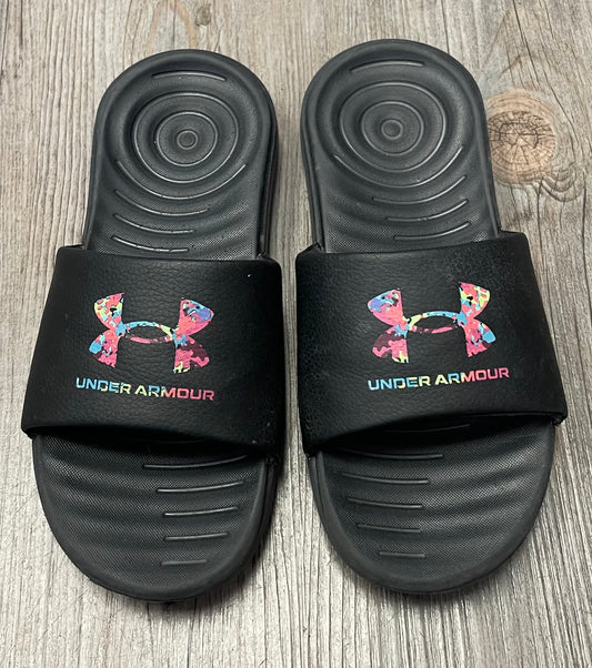 Black  Under Armour Slides, 2Y