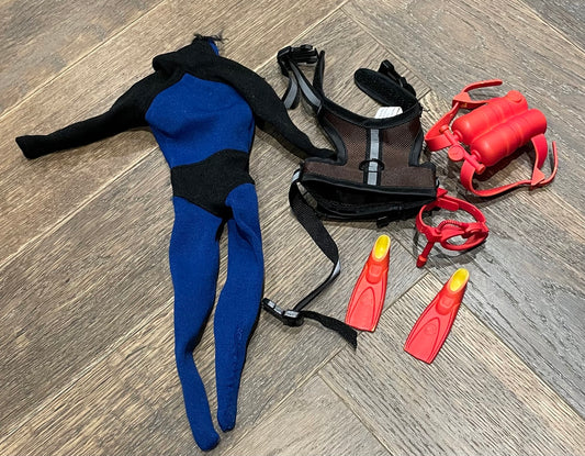 Blue  Barbie - Scuba Outfit/Acc, None