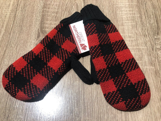 Red/Blk  Buffalo Plaid Fleece Line, Adult
