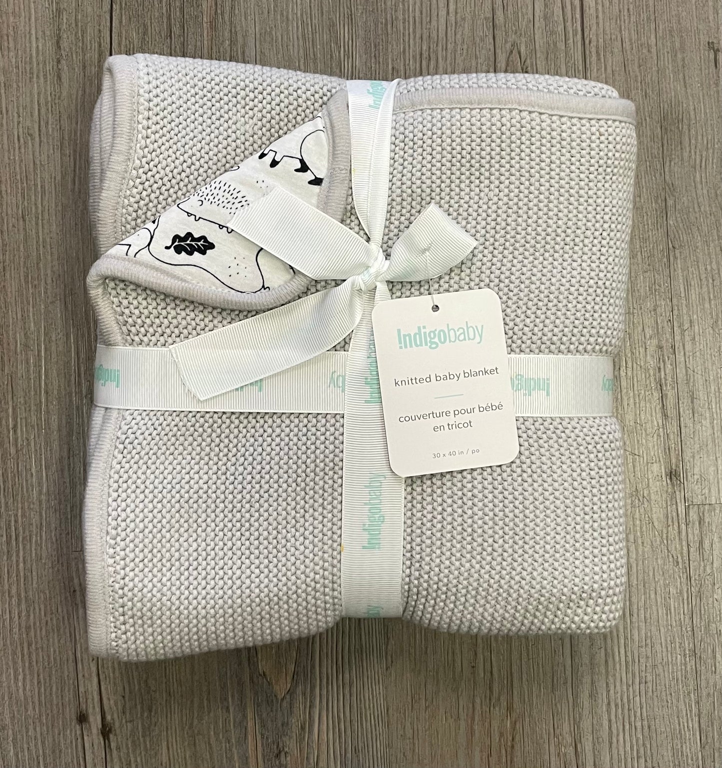 Grey  Indigo Baby Knitted Baby, 30x40inch