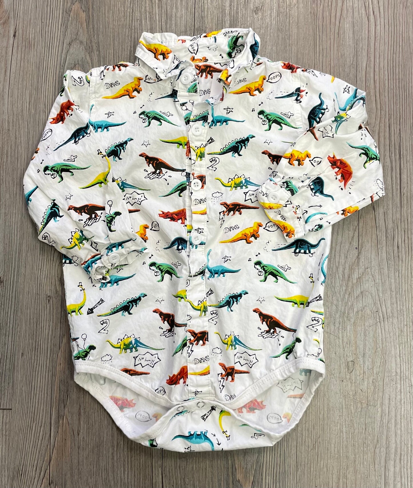 Multi  Onesie Dino Shirt LS, 18M