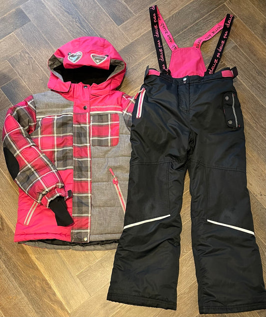 Pink/blk  Deux Par Deux Winter Suit, 10Y