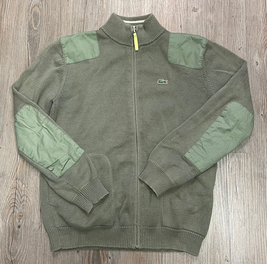 Olivegre  Lacoste Zip Knit Sweater, 12Y
