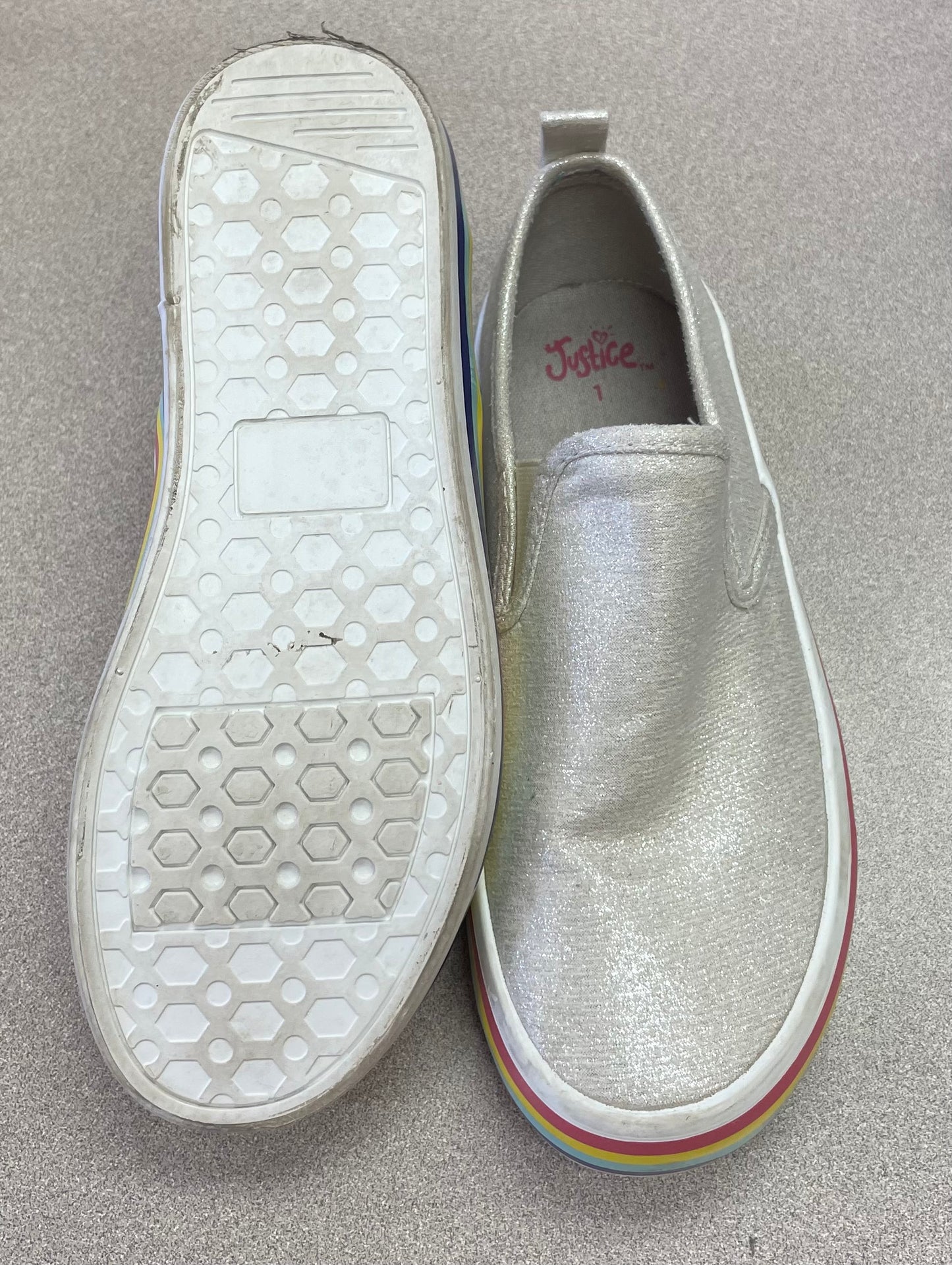 Beige  Justice Brothers Slip On, 1Y