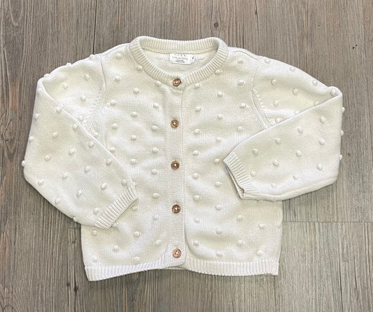 White  Little Earthling Knit Car, 3-4Y