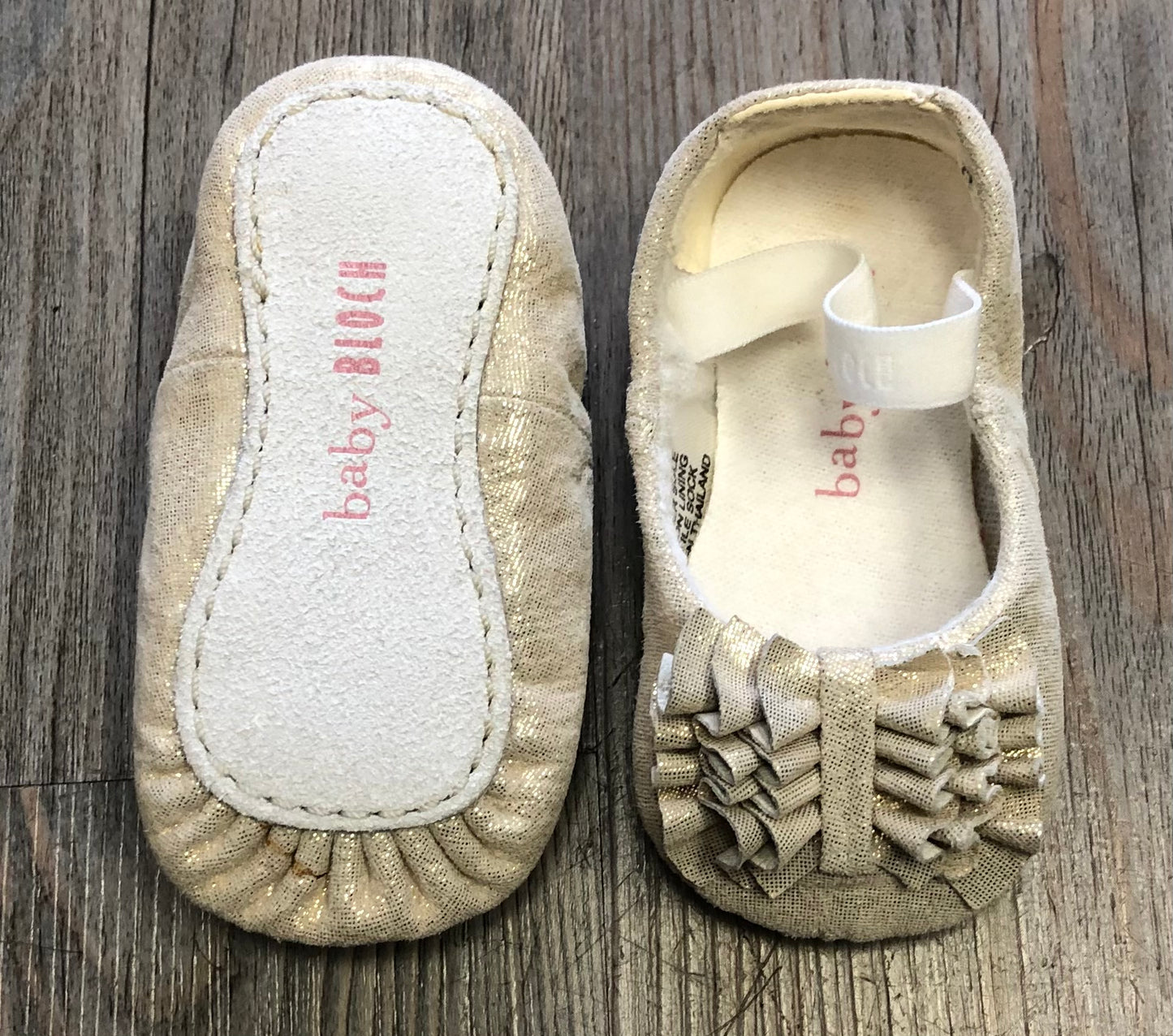 Gold  Baby Bloch Shoes, 0-3M