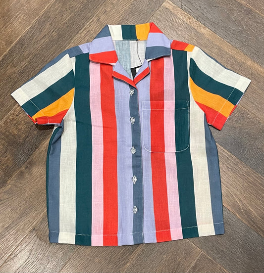 Multi  Headster Striped Button U, 4Y