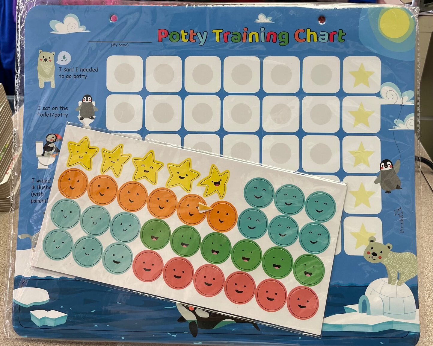 Multi  Potty Training Chart, 18M+