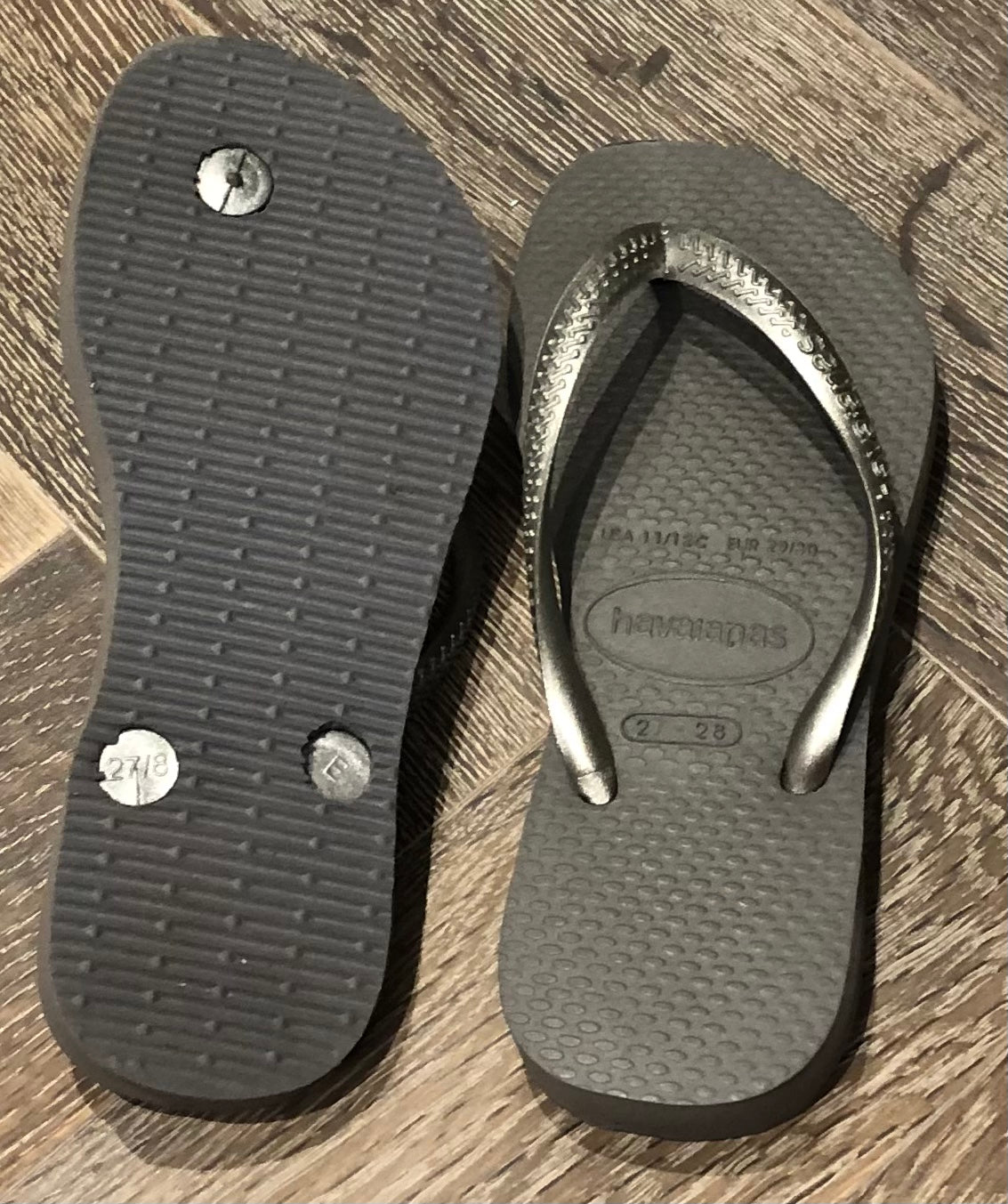 Grey  Havaianas Flip Flop, 10T