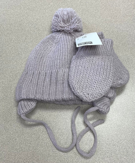 Lavander  H&M Knit Toque & Mitts, 3-6M