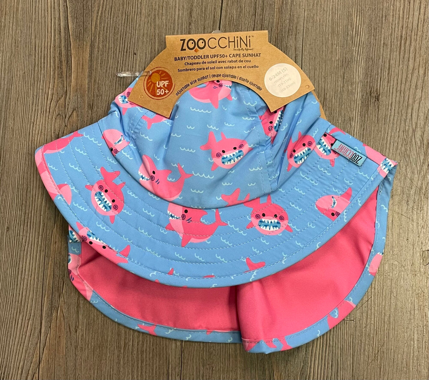 Shark  Zoocchini Cape Sun Hat, 6-24M
