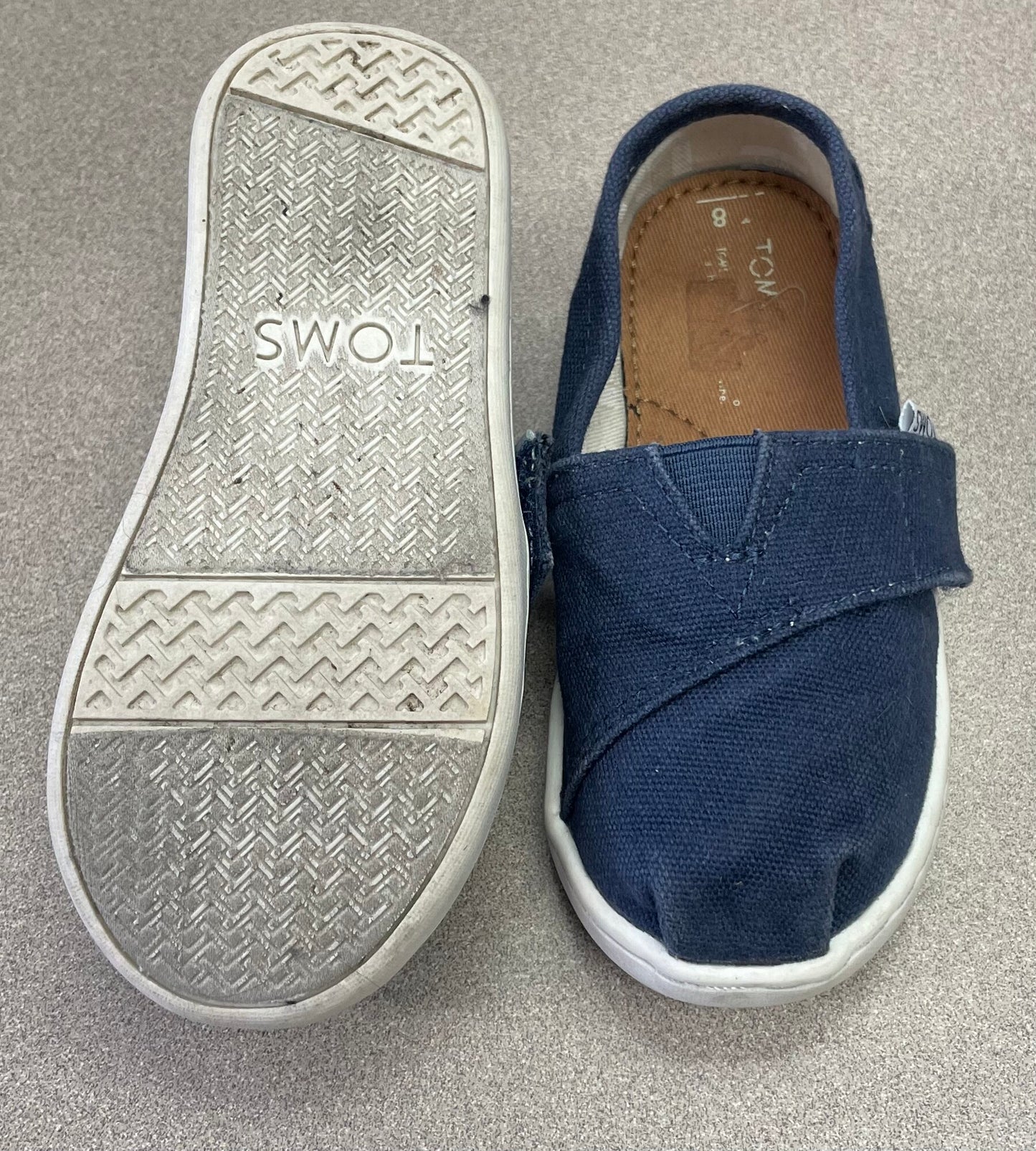Navy  Toms Slip On Shoes, 8T