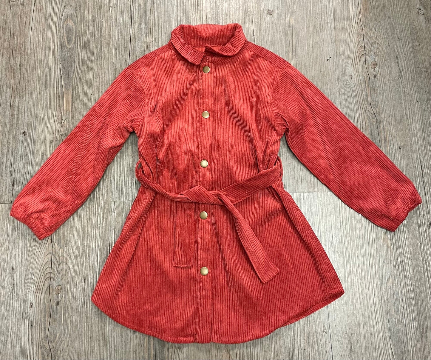 Rust  Vignette Cord Dress, 4Y