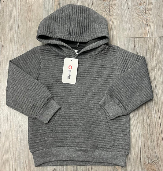 Grey  Pat Pat Pullover Hoodie, 5-6Y