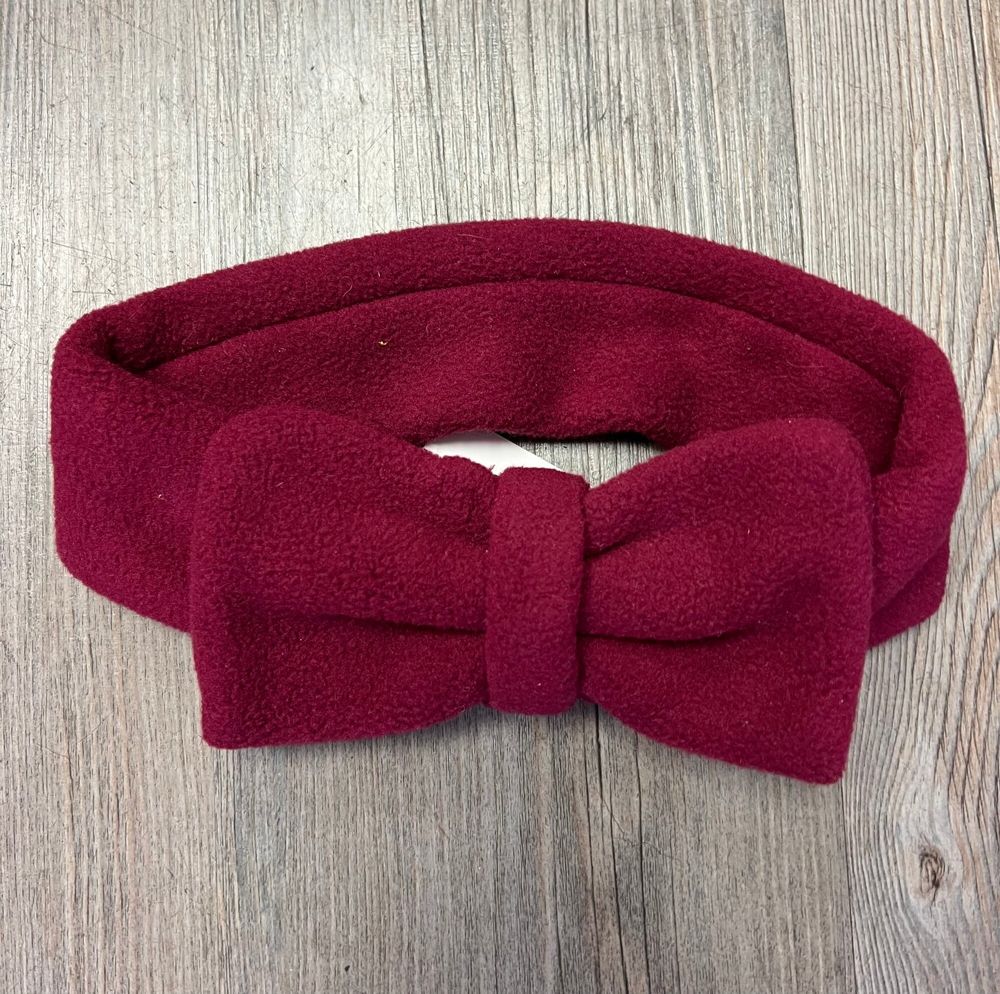 Burgundy  Fleece Bow Headband, One Size