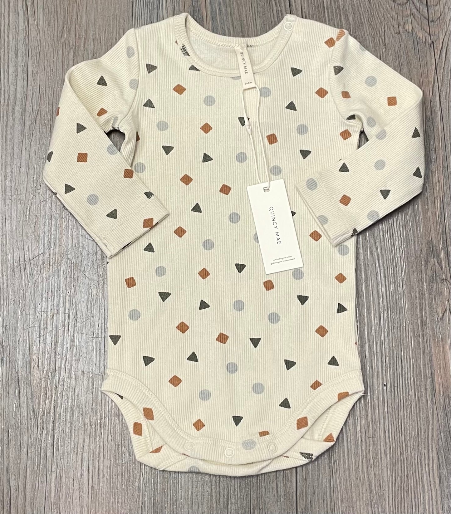 Natural  Quincy Mae Onesie, 3-6M