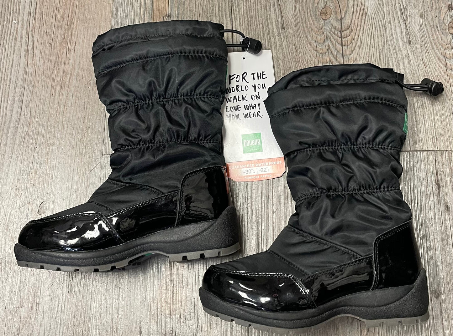 Black  Cougar Winter Boots, 11Y