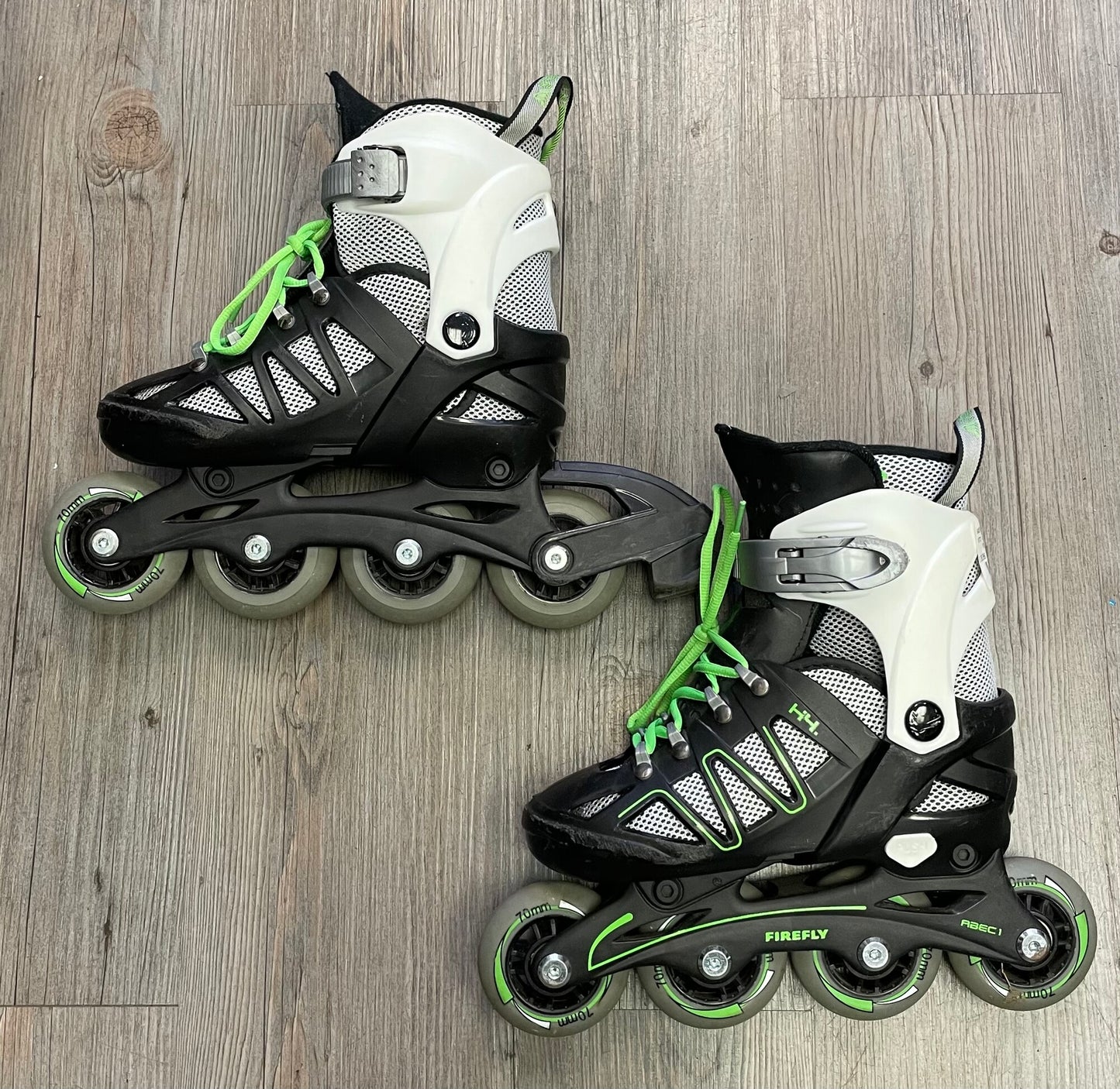 White/bl  Firefly Roller Blades, 12-1.5Y