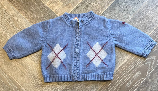 Blue  Jacadi Zip Knit Sweater, 6M