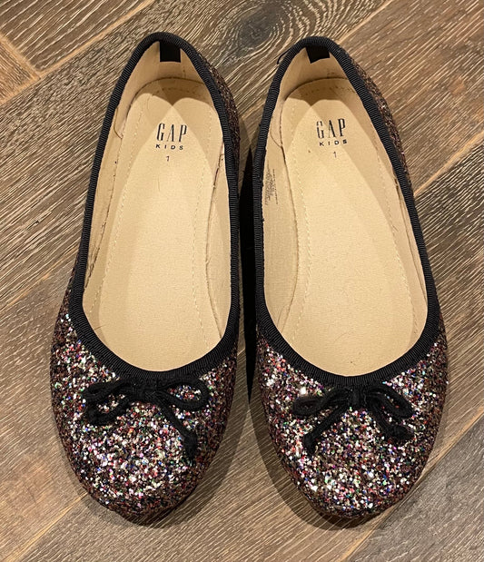 Multi  Gap Flat Glitter Shoes, 1Y