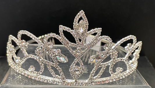 Silver  Tiara - Jeweled Crown #3, Headband