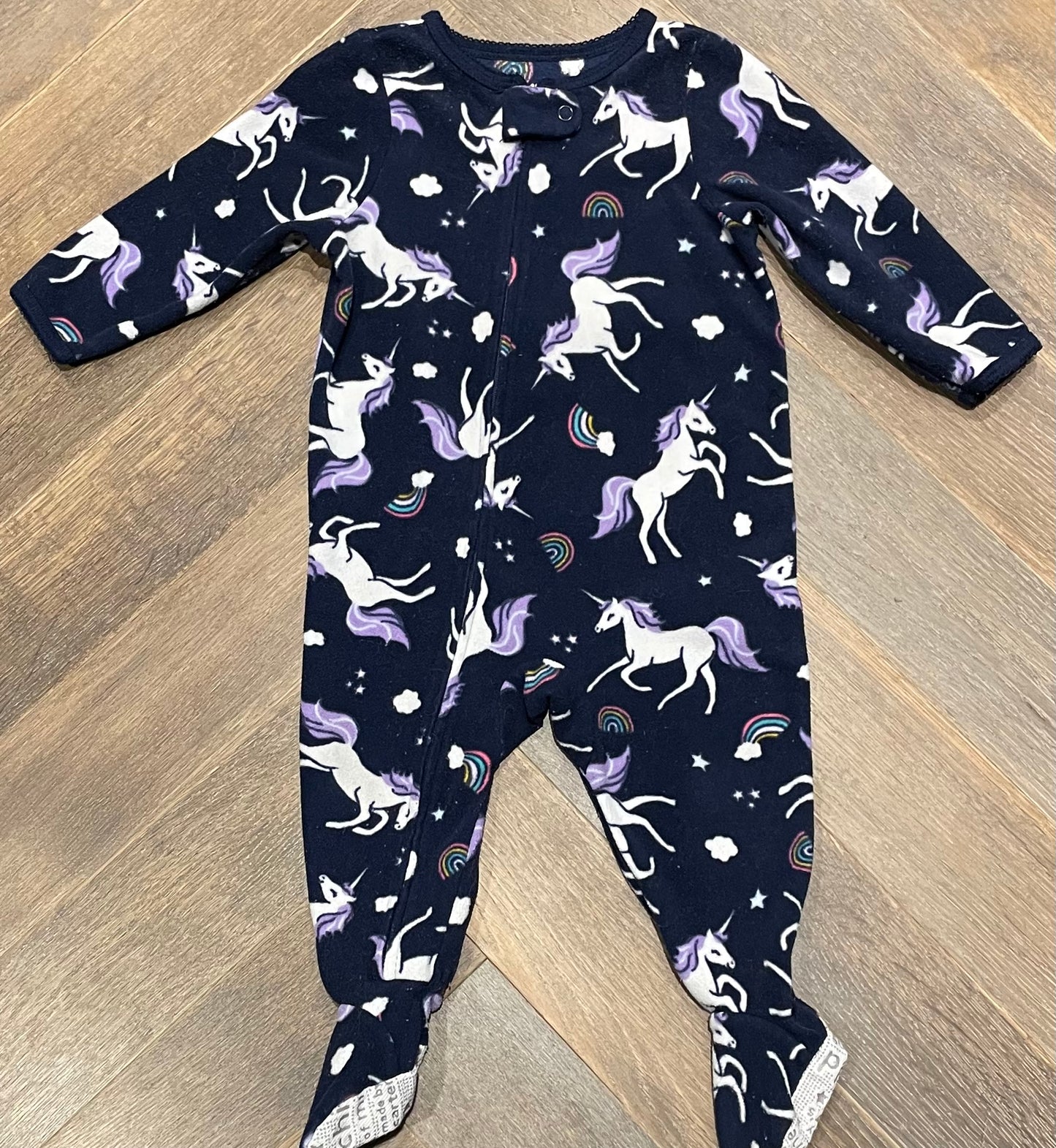 Navy  Carters Pj Onesie, 6-9M