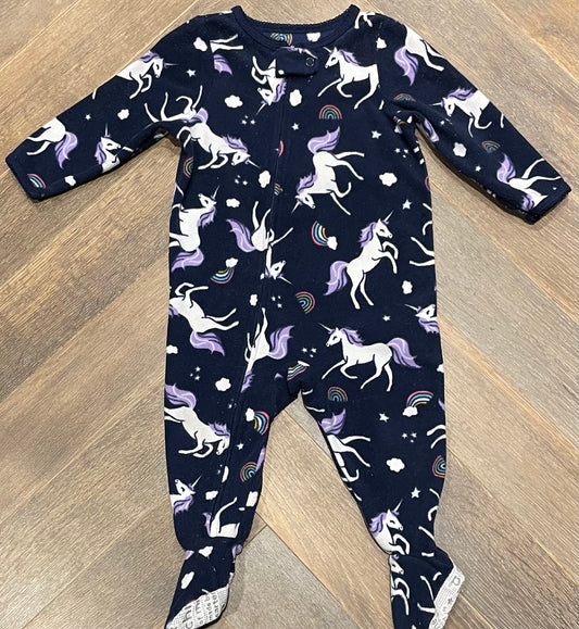 Navy  Carters Pj Onesie, 6-9M