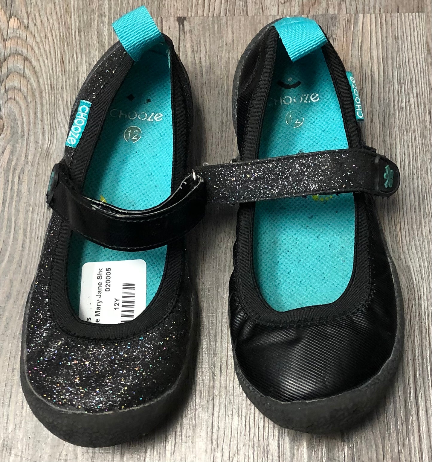 Black  Chooze Mary Jane Shoes, 12Y
