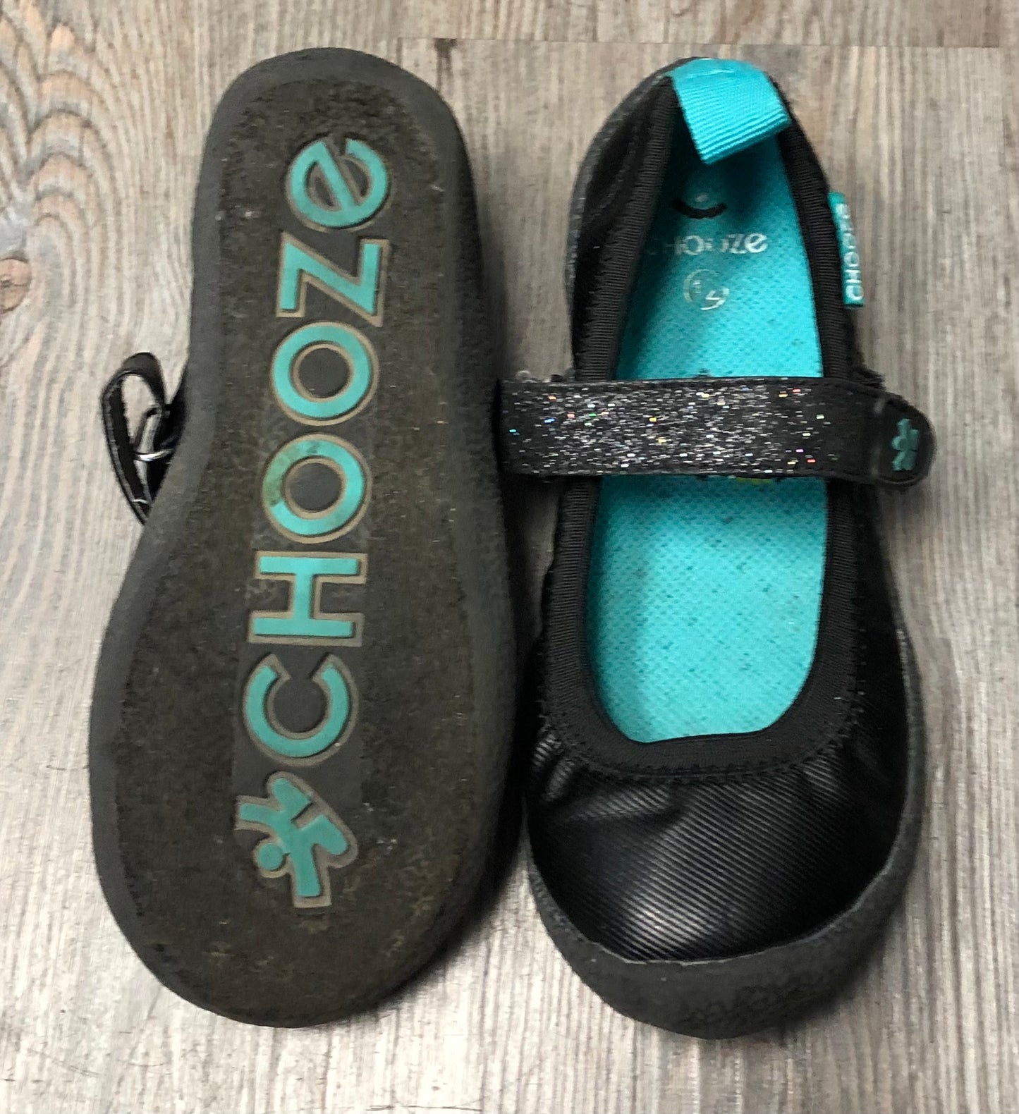 Black  Chooze Mary Jane Shoes, 12Y