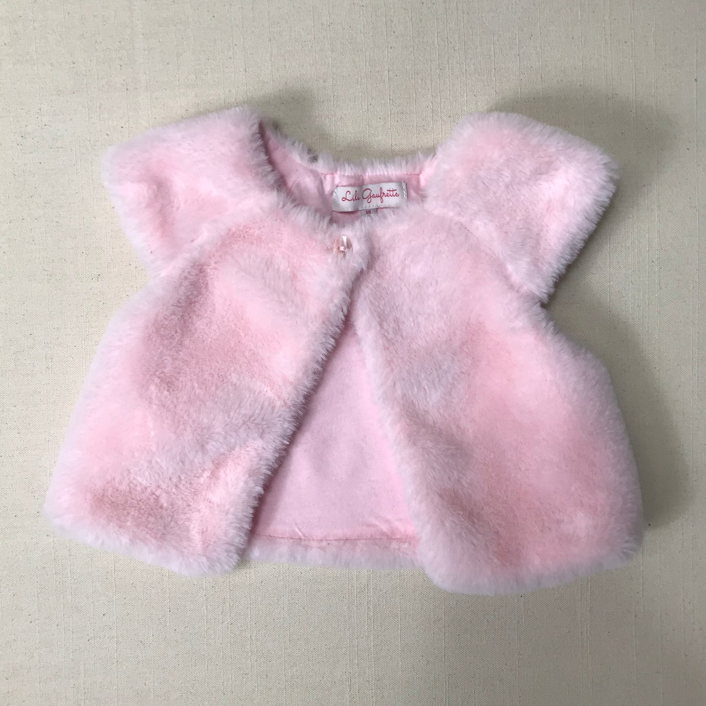 Pink  Lili Gaufrette Fleece Ves, 18M