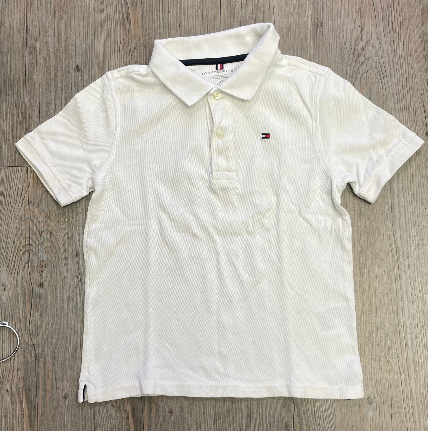 White  Tommy Hilfiger Kids Polo, 6-7Y