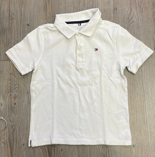 White  Tommy Hilfiger Kids Polo, 6-7Y