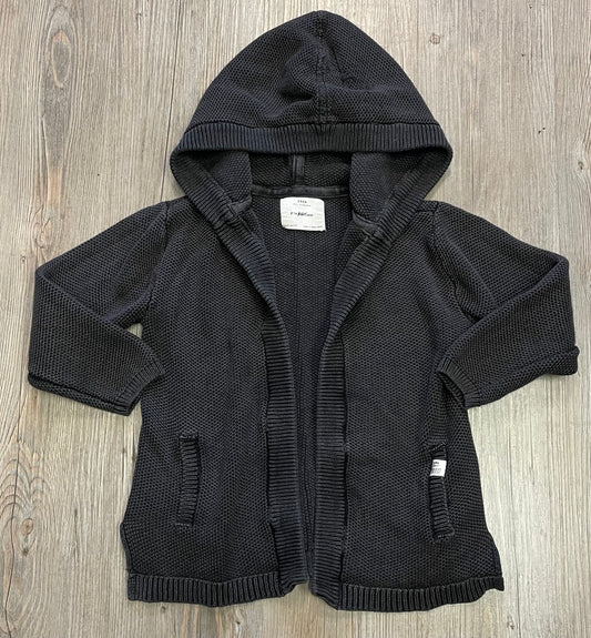 Black  Zara Hooded Knit Sweater, 5Y