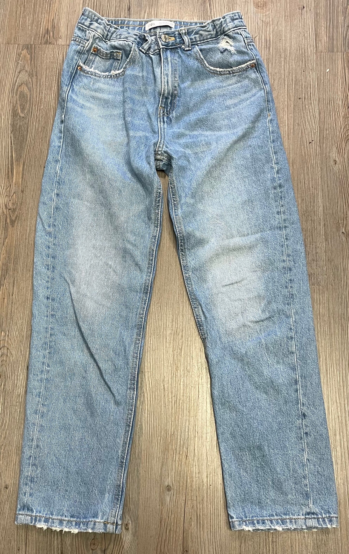 Blue  Zara Wide Leg Jeans, 13-14Y